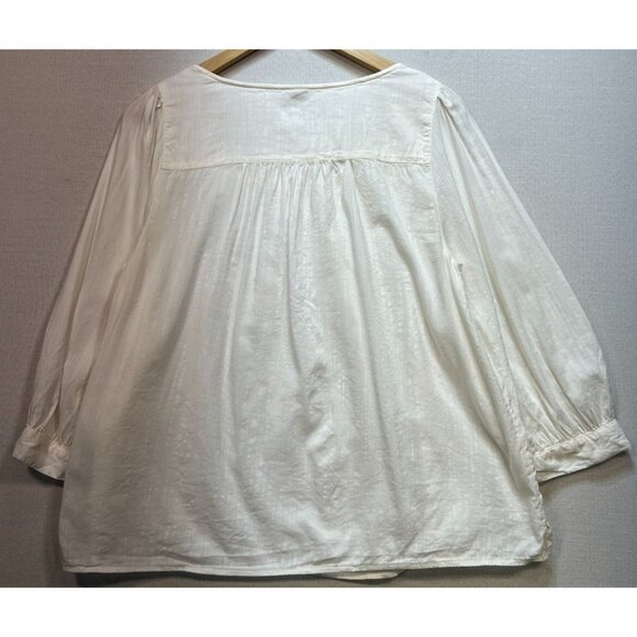 Old Navy Women's Rayon Relaxed Square-Neck Top Long Sleeve Stretch Size L White - Picture 3 of 12